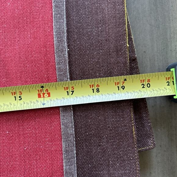 TAG Fall Placemats Set of 8 Rust Green Brown Earthtone Striped Cotton Blend. NEW - Picture 9 of 9